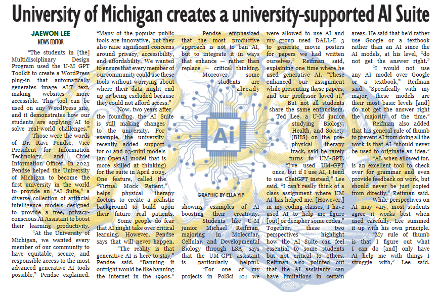University of Michigan AI Suite article from print issue